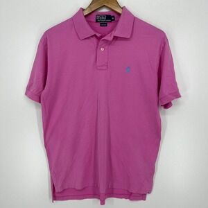 Polo Ralph Lauren Polo Shirt Men's M Pink Short Sleeve Collared Pony Logo Cotton
